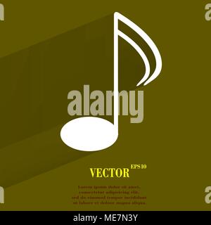 Music elements notes web icon, flat design. Vector illustration. EPS10 Stock Vector