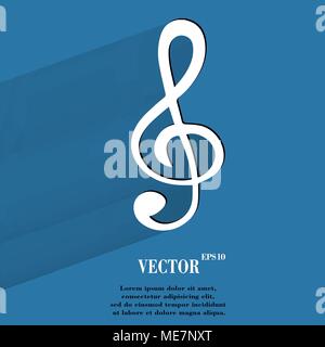Music elements notes web icon, flat design. Vector illustration. EPS10 Stock Vector