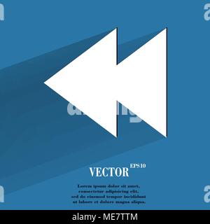 multimedia control. Flat modern web button with long shadow and space for your text. Vector. EPS10 Stock Vector