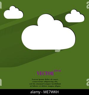 Cloud download application web icon, flat design. Vector illustration. EPS10 Stock Vector