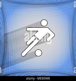 football player. Flat modern web button   on a flat geometric abstract background  Vector. EPS10 Stock Vector