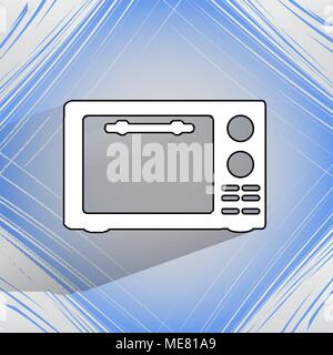 microwave. kitchen equipment Flat modern web button  on a flat geometric abstract background. Vector. EPS10 Stock Vector