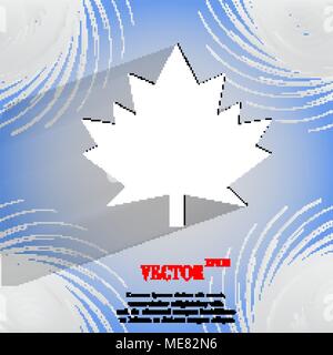 maple Leaf. Flat modern web design on a flat geometric abstract background Vector. EPS10 Stock Vector