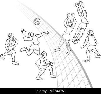 Men playing volleyball Stock Vector Image & Art - Alamy