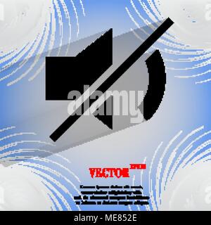 Mute sound. Flat modern web design on a flat geometric abstract background Vector. EPS10 Stock Vector