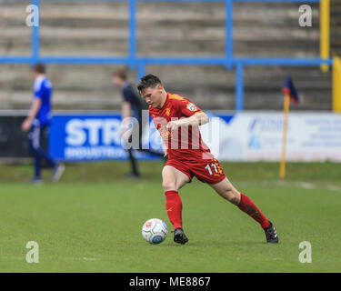 Halifax, UK. 21st April, 2018.  National League, Halifax Town v Tranmere Rovers; Connor Jennings of Tranmere Rovers Credit: News Images /Alamy Live News Stock Photo