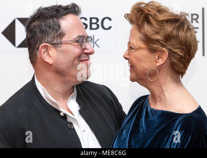 New York, USA, 21 April 2018. Actor Annette Bening and Director Michael Mayer attend the premiere of 'The Seagull' at the 2018 Tribeca Film Festival in New York city.  Photo by Enrique Shore /Alamy Live News Stock Photo