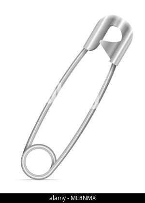 Safety pin on a white background. Stock Photo