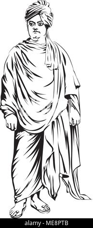 Pencil Sketch of Swami Vivekananda | DesiPainters.com-saigonsouth.com.vn