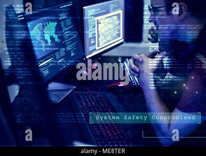 Programmers working on computer program Stock Photo