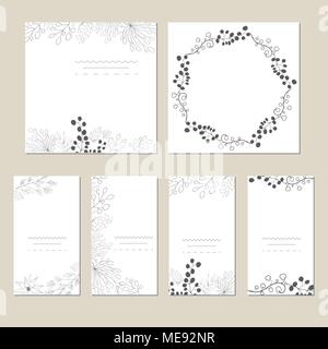 Set of artistic universal cards. Stock Vector
