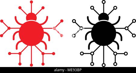 Bug vector icon, vector illustraton, flat icon Stock Vector