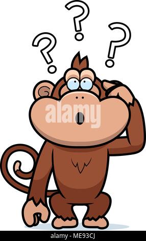 A cartoon illustration of a stupid monkey. Stock Vector