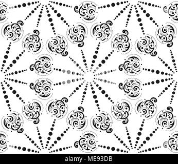 Seamless abstract pattern in black and white. Stock Vector