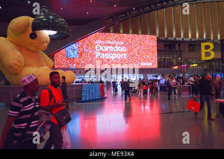 Doha Qatar Hamad International Airport. terminal interior Stock Photo