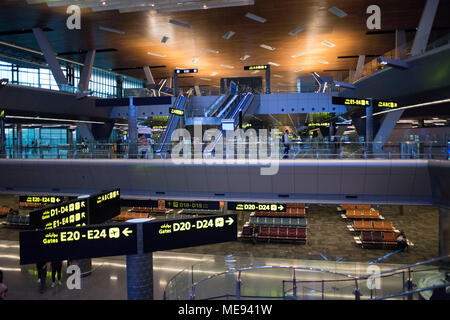 Doha Qatar Hamad International Airport. terminal interior Stock Photo