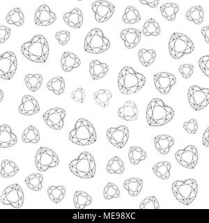 Seamless pattern with polygonal heart . Vector background Stock Vector