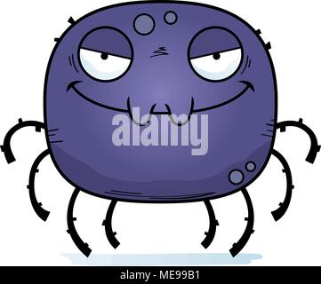 A cartoon illustration of an evil looking spider. Stock Vector