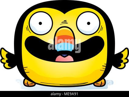 A cartoon illustration of a toucan smiling. Stock Vector