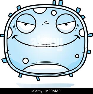 A cartoon illustration of an evil white blood cell. Stock Vector