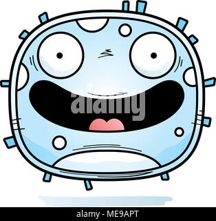 A cartoon illustration of a white blood cell smiling. Stock Vector