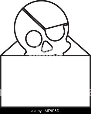 email with skull piracy virus concept Stock Vector