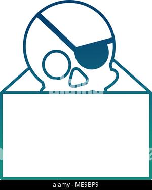 email with skull piracy virus concept Stock Vector