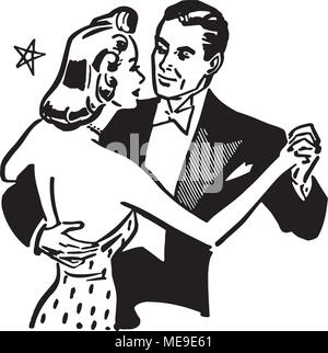 Dance Couple 2 - Retro Clipart Illustration Stock Vector Image & Art ...