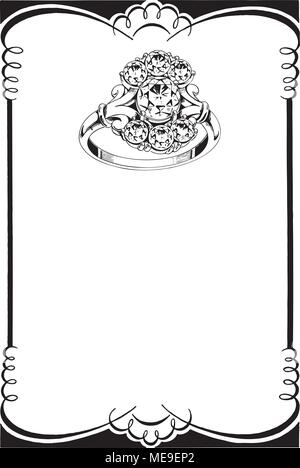 Diamonds Enduring Endearing - Retro Clipart Illustration Stock Vector