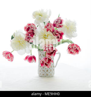 Tulips and Peonies in a pitcher Stock Photo