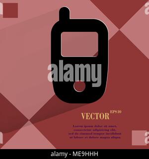 Mobile phone. Flat modern web design on a flat geometric abstract background Vector. EPS10 Stock Vector
