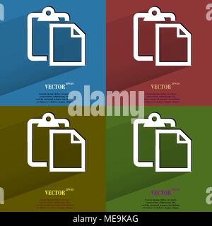Color set blank paper. Flat modern web button with long shadow and space for your text. Vector. EPS10 Stock Vector