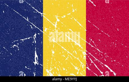 Flag of Chad with old texture. Vector illustration Stock Vector Image ...