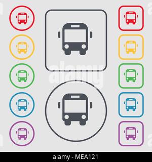 Vector transportation square frame with bus, car, boat, truck. Card ...