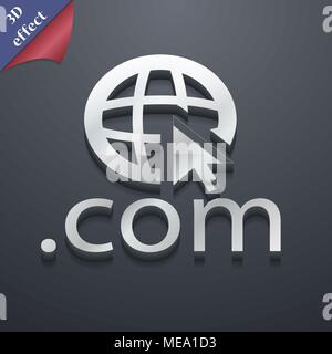 Domain COM icon symbol. 3D style. Trendy, modern design with space for your text Vector illustration Stock Vector