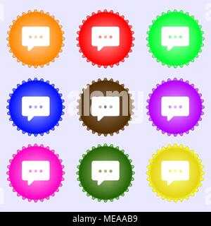 Cloud of thoughts icon sign. A set of nine different colored labels. Vector illustration Stock Vector