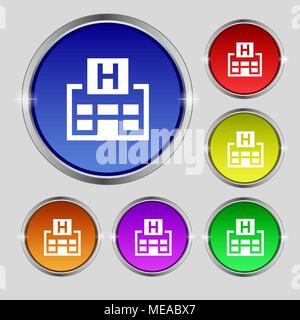 Hotkey icon sign. Round symbol on bright colourful buttons. Vector illustration Stock Vector