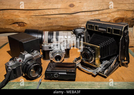 Part of My Camera Collection Stock Photo