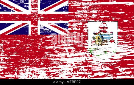 Flag of Bermuda with old texture. Vector illustration Stock Vector