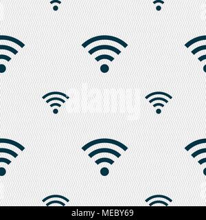 Wifi sign. Wi-fi symbol. Wireless Network icon zone. Seamless pattern with geometric texture. Vector illustration Stock Vector