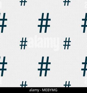 hash tag icon. Seamless pattern with geometric texture. Vector illustration Stock Vector