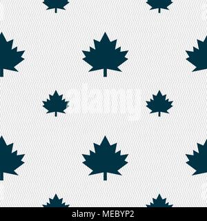 Maple leaf icon. Seamless pattern with geometric texture. Vector illustration Stock Vector