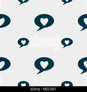 Heart sign icon. Love symbol. Seamless pattern with geometric texture. Vector illustration Stock Vector