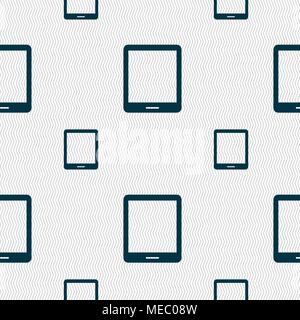 Tablet sign icon. smartphone button. Seamless pattern with geometric texture. Vector illustration Stock Vector