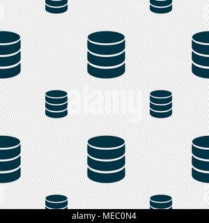 Hard disk and database sign icon. flash drive stick symbol. Seamless pattern with geometric texture. Vector illustration Stock Vector