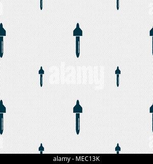 dropper sign icon. pipette symbol. Seamless pattern with geometric texture. Vector illustration Stock Vector