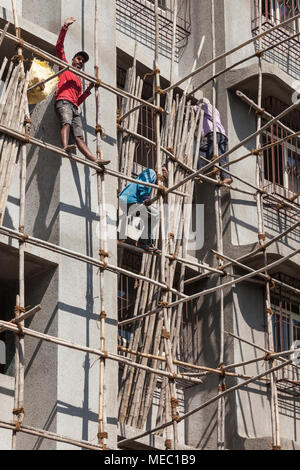 apartment block under construction, Mumbai, India Stock Photo