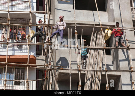 apartment block under construction, Mumbai, India Stock Photo