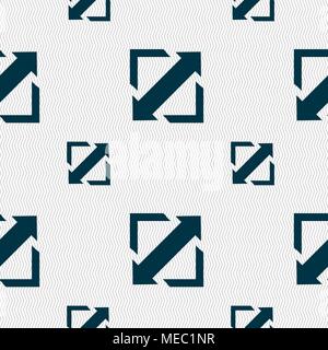 Deploying video, screen size icon sign. Seamless pattern with geometric texture. Vector illustration Stock Vector