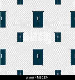 Cupboard icon sign. Seamless pattern with geometric texture. Vector illustration Stock Vector